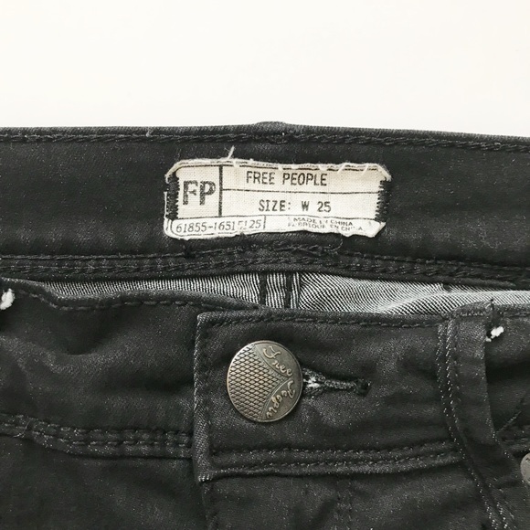 FREE PEOPLE Black Mid Rise Skinny Jean 25 - Picture 7 of 7
